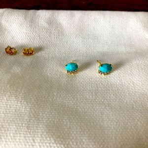 Anthropologie turquoise stud earrings